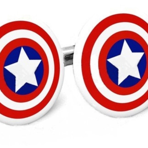 Men’s Cufflinks " CAPTAIN AMERICA " - Picture 2 of 2